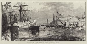 Opening van een nieuwe droogdok in de West India Docks